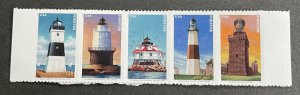 US 2021 Mid Atlantic Lighthouses strip of 5 #5621-25 mint