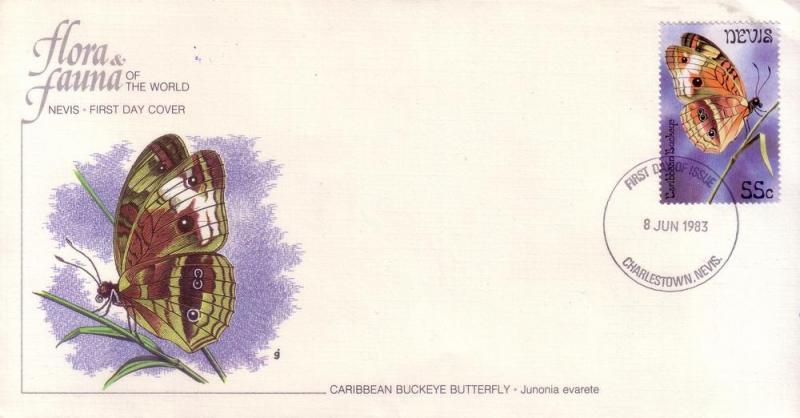 Nevis FDC SC# 147 Caribbean Buckeye Butterfly L237