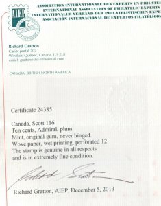 Canada #116 Extra Fine Never Hinged Gem **With Certificate**