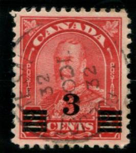 191 Canada 3c on 2c Provisional, used