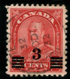 191 Canada 3c on 2c Provisional, used