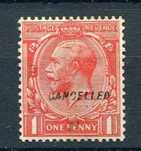 1d BLOCK CYPHER OVERPRINTED 'CANCELLED' TYPE 28 MOUNTED MINT Cat £110