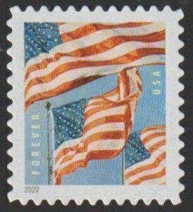 U.S.#5654 U.S. Flags (3) 58c FE -2022 Single, MNH.