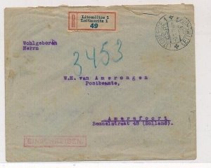 D005108 Czechoslavkia 1926 Litomerice Registered Cover Amersfoort Netherlands