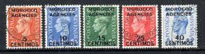 Morocco Agencies 1951-52 GB surcharge and opt set SG 182-86 FU CDS