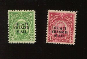 Guam Guard Mail M1-M2 Overprint Set of 2 Mint Stamps (Bx 3613)