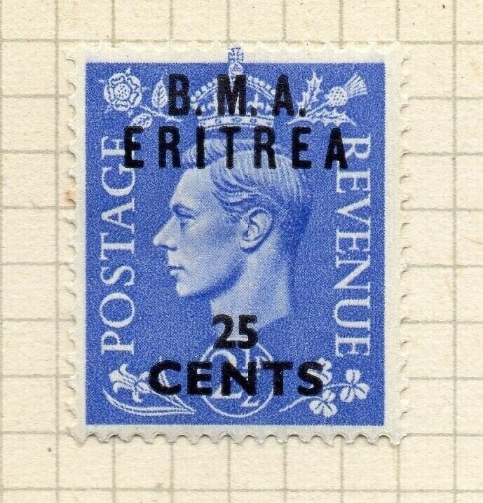 Great Britain Eritrea Optd 1948 Issue Fine Mint Hinged 25c. Surcharged NW-180194