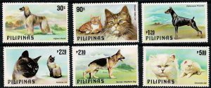 Philippines #1425-30 MH cpl cats & dogs