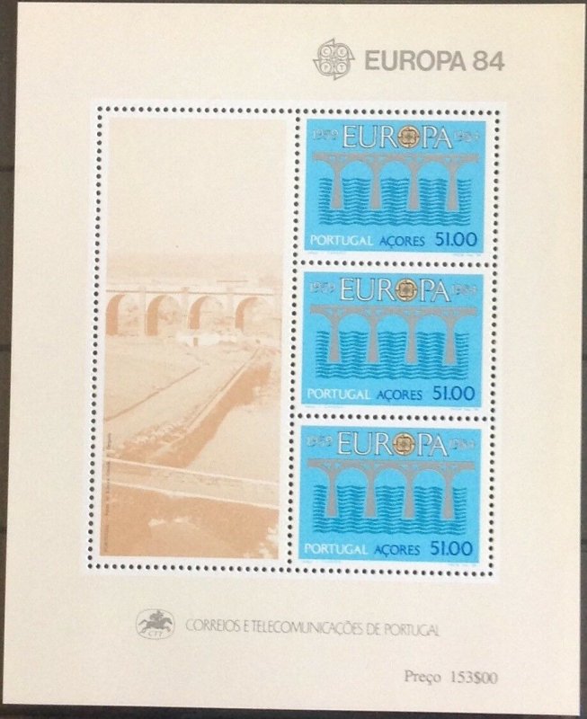 PORTUGAL  AZORES EUROPA SHEET 1984 SGMS455  CAT £20