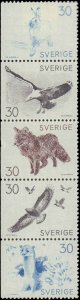 Sweden #799-803, Complete Set(5), 1968, Birds, Animals, Never Hinged