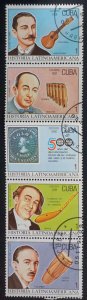 CUBA Sc# 3360a (3356-3360) LATIN AMERICAN HISTORY-INSTRUMENTS 1991 5x1c used cto