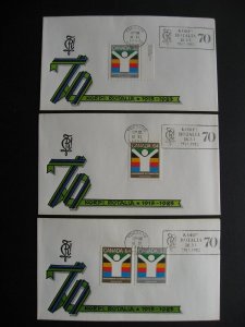 Canada covers cachet slogan Estonia Student Corp 70th games 3 covers Sc 981-2