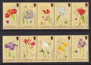 Guernsey 719a-719j Flowers MNH VF