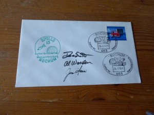 1971 Space Germany Cover with Apollo 15 astronauts preprint autographs