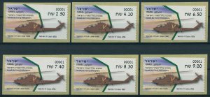 Israel Military Aviation Stamps 2020 MNH Helicopters Bell AH-1F Cobra 6v ATM Set