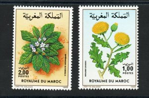 1986 - Morocco - Maroc- Flowers - Medicinal plants- Fleurs- Compl.set 2v.MNH**