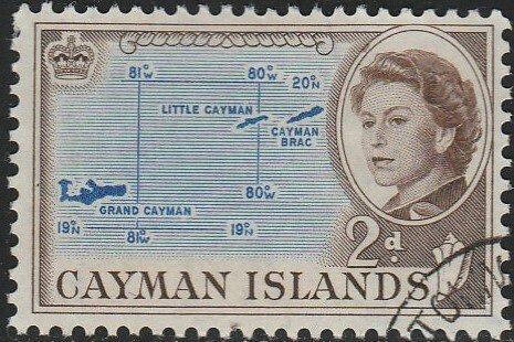 Cayman Islands, #156  Used From 1962,  CV-$0.50