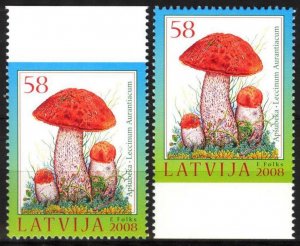 Latvia 2008 Mushrooms Differ. Perforations MNH**