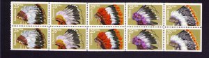 2501 - 2505 India Headdresses Booklet Pane 25¢ Stamps MNH 1990