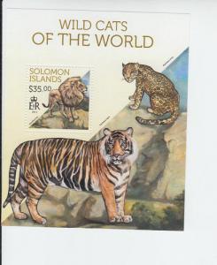 2013 Solomon Islands Wild Cats SS (Scott 1445) MNH