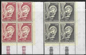 Vatican City #C53-C54  Archangel Gabriel  margin block of 4 (MNH) CV$8.00
