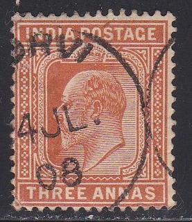 India # 65, King Edward VII, Used, 1/3 Cat.