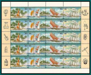 Cocos 1987 Sailing Craft, sheetlet, MNH 158-161,SG158-SG161