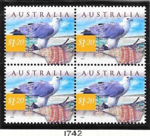 Australia #1742  $1.20 Flora & Fauna (MNH) block of 4 CV $9.60