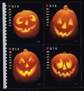 US #5140a Jack-O'-Lantern Block of 4; MNH (3.80)