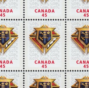 KNIGHT OF COLUMBUS EMBLEM = Full Sheet of 25 stamps Canada 1997 #1656 MNH