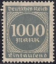 Germany #234  1000M Numerial, Slate, Mint OG NH VF