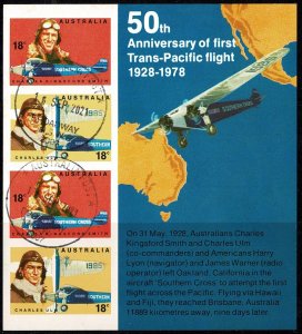 Australia 1978 50th Anniversary of Trans-Pacific Flight Minisheet CTO