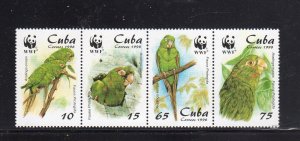 CUBA #3964a  1998  BIRDS,  WWF MINT VF NH  O.G   S/S