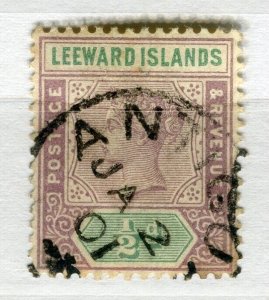 LEEWARDS; 1890s early classic QV issue fine used 1/2d. value fair Postmark