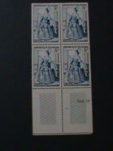 FRENCE-1953-SC# 689-CELIMENE FROM MISANTHROPE MNH BLOCK VERY FINE LAST ONE