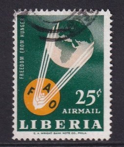 Liberia  #C149 used  1963  FAO 25c