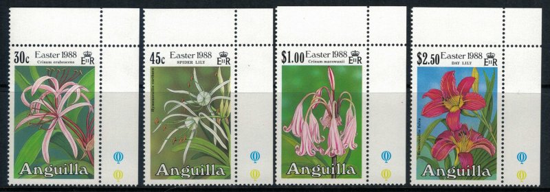 Anguilla #754-7* NH  CV $6.50  Easter 1988 Flowers