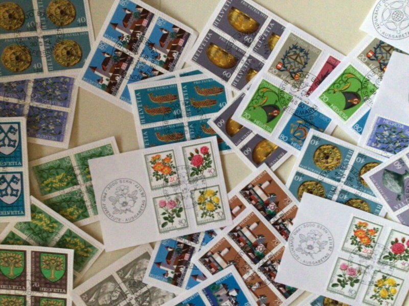 Switzerland stamps on paper some blocks &  duplicate stamps A9830