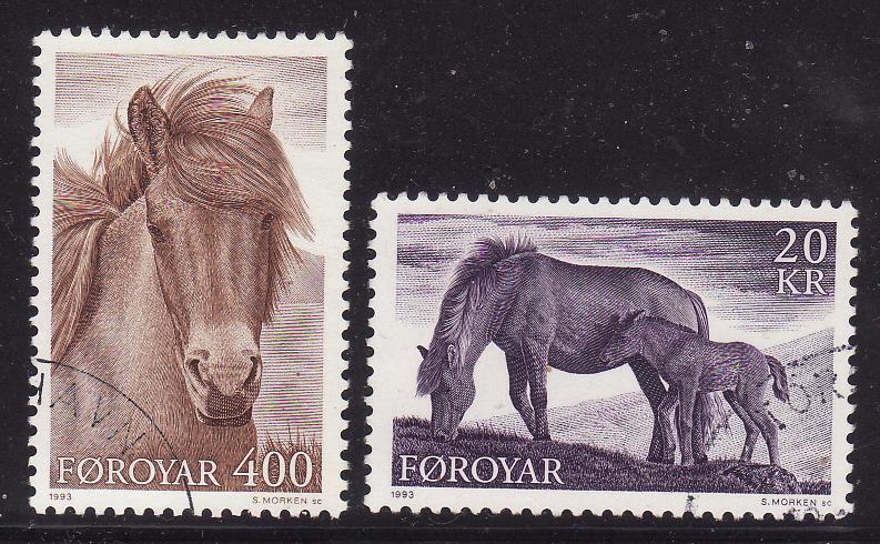 Faroe Islands #254-55 F-VF Used Horses