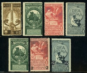 ITALY #119-122 #126-128 Postage Stamp Collection 1911 1913 EUROPE Mint NH OG