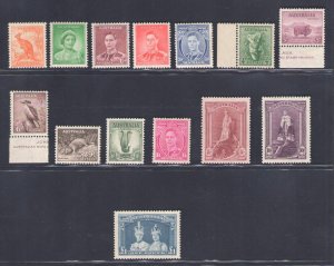 1937-49 Australia, Stanley Gibbons n. 164/78, MNH**