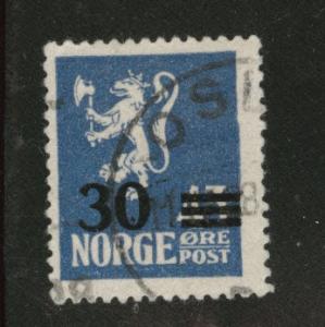 Norway Scott 129 1927 Overprint stamp CV$2.50