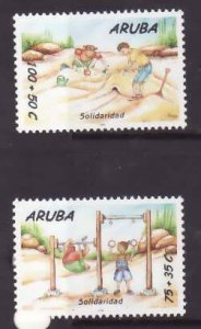 Aruba-Sc#B59-60- id5-unused NH semi-postal set-Children playing-1999-