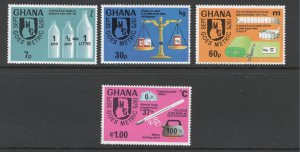 Ghana 1976 Introduction of Metric System Scott # 570 - 573 MH