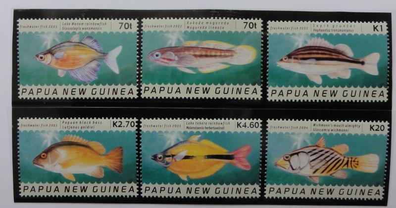 PAPUA NEW GUINEA PNG 2004 Freshwater Fish Wildlife MNH Set in Packsx3(Pap67)