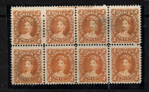 New Brunswick #7 Used Rare Block Of Eight With ABN Imprint At Top