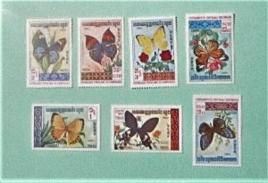 Cambodia - 386-92, MNH Set. Butterflies. SCV - $12.00