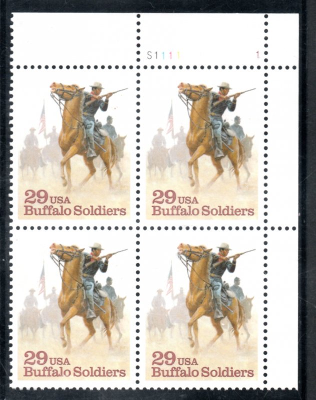 US Scott #2818 PB of 4 Buffalo Soldiers #S1111_1 UR NH