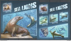 2017 Sierra Leone Sea Lions Mammals Fauna Marine Life #8910-3+Bl1311 ** Fd0125