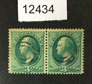 MOMEN: US STAMPS # 184 PAIR USED LOT #12434